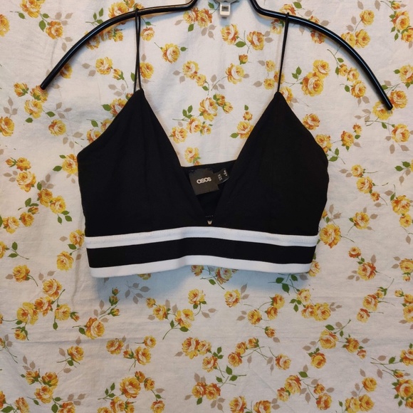 ASOS Other - ASOS Black Striped Band Bralette Size 4